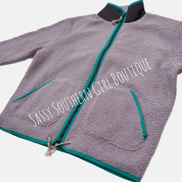 🆕⭐ JUNGLES JUNGLES Sherpa fleece embroidered jacket - Picture 12 of 15